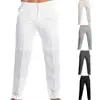 2023 Men's Stand Pocket Casual Linen Pants Solid White Gray Trouser Plus Size 3xl Mens Elegant Fashion Sweatpants Men Streetwear 3