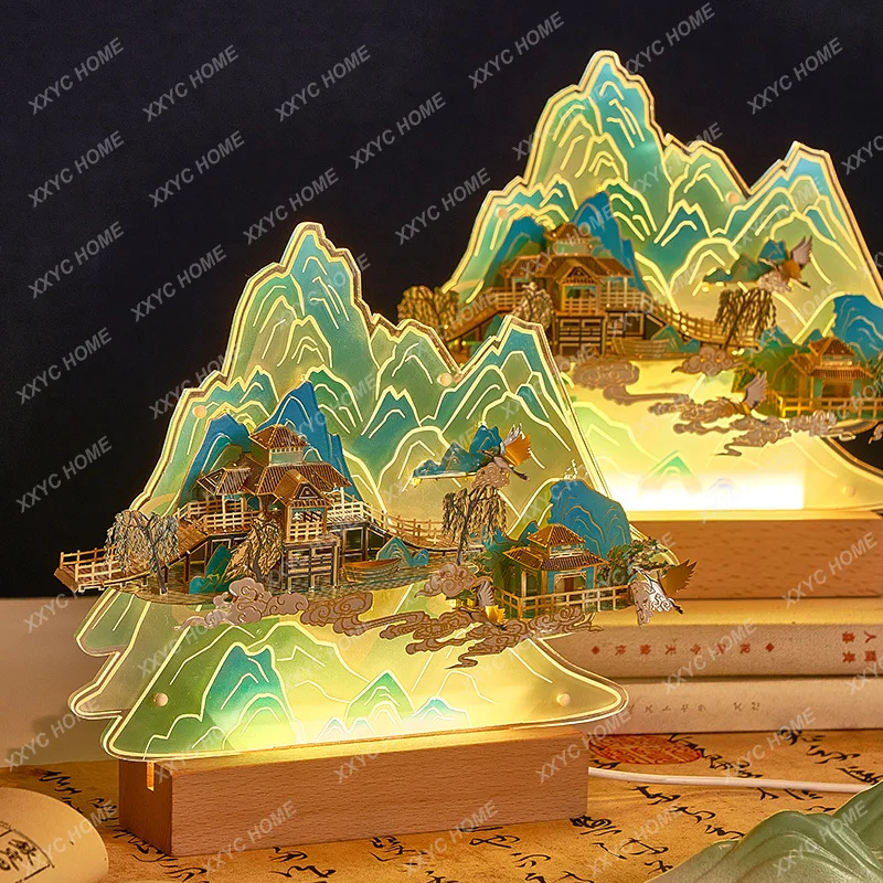 

Birthday Gift for Girls Girlfriends' Gift Practical High-End Thousand-Li Landscape Night Light