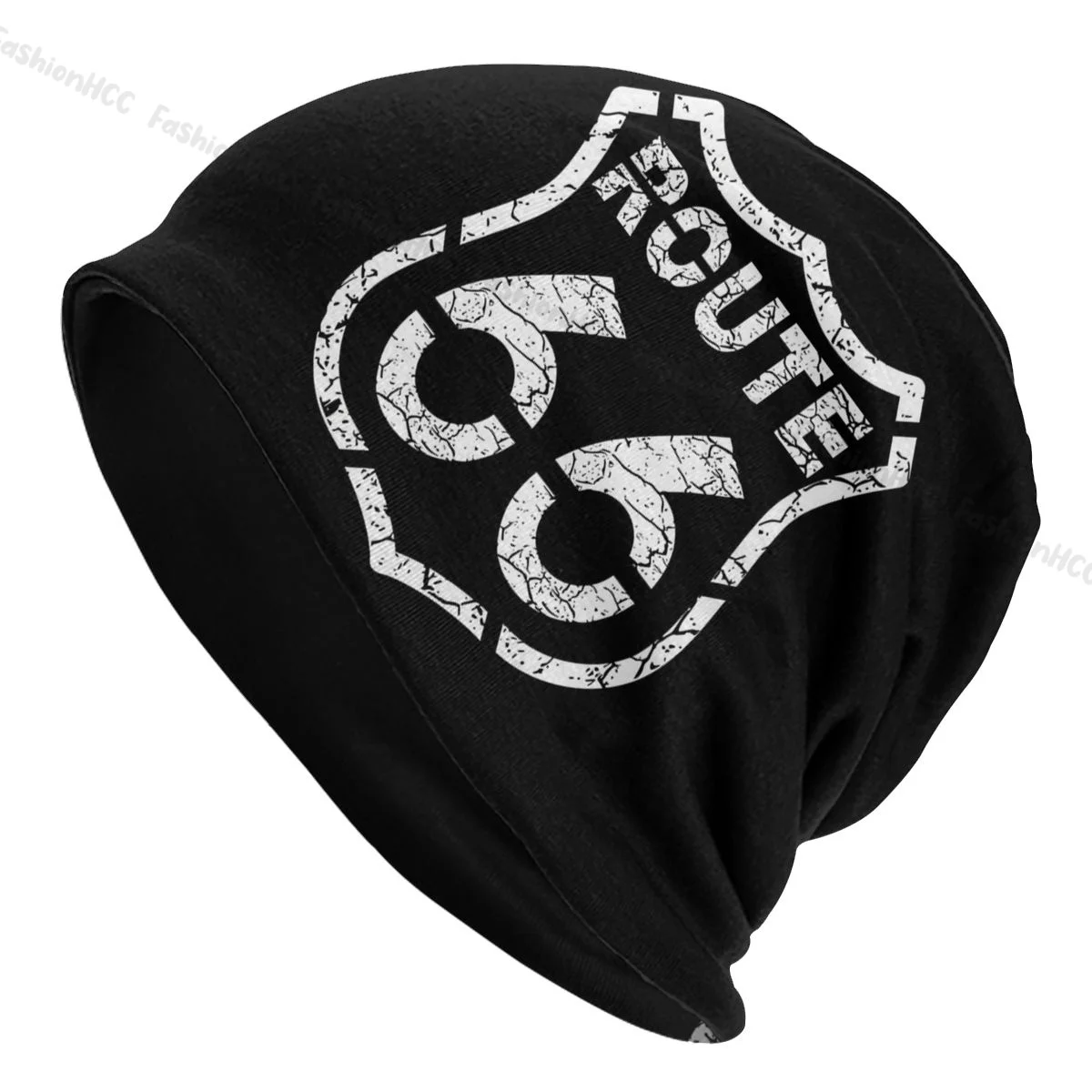 

Route 66 Skullies Beanies Caps Black Thin Hat Autumn Bonnet Hats Men Women's Hip HopThin Cap