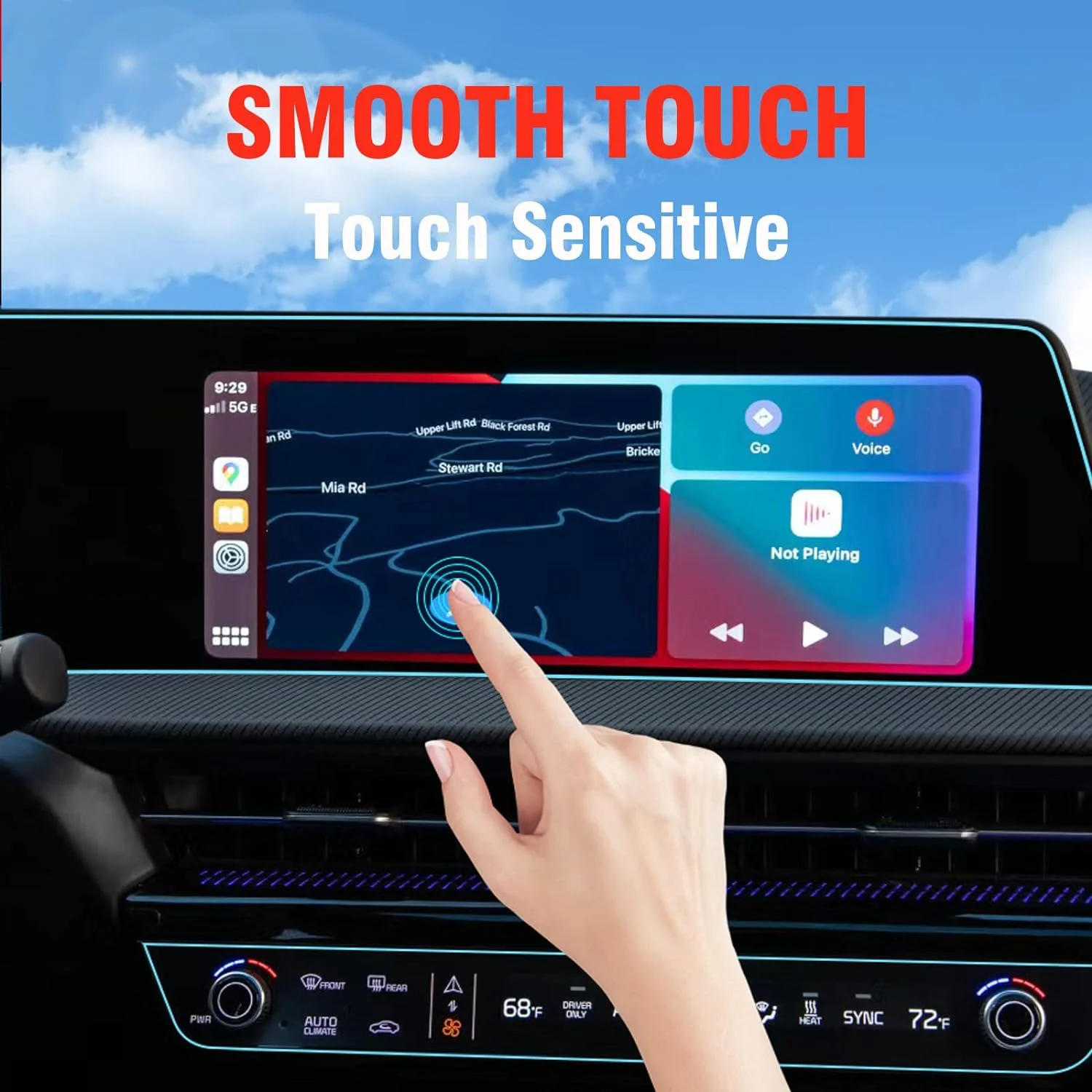 2022 2023 KIA EV6 NQ5 유리 HD 터치 스크린 보호기 미디어 디스플레이 필름 커버 2pcs 세트 Fit SPORTAGE NQ5 에어 콘솔 필름
