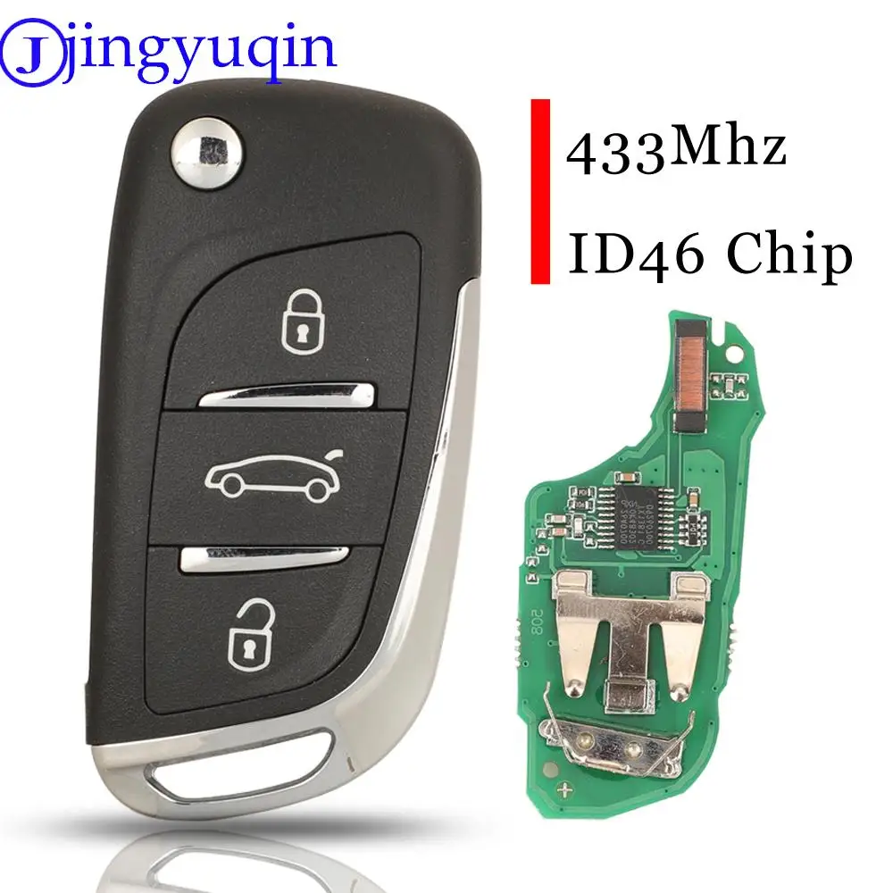 

Складной умный телефон Jingyuqin с 3 кнопками, 433 МГц, чип ID46 для Peugeot 508, для Citroen C3, C4, C4L, DS4