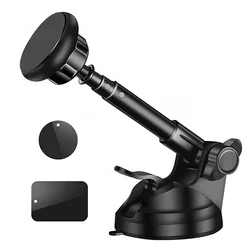 Magnetic Car Mobile Phone Holder with Dashboard and Windshield Mount (Black)