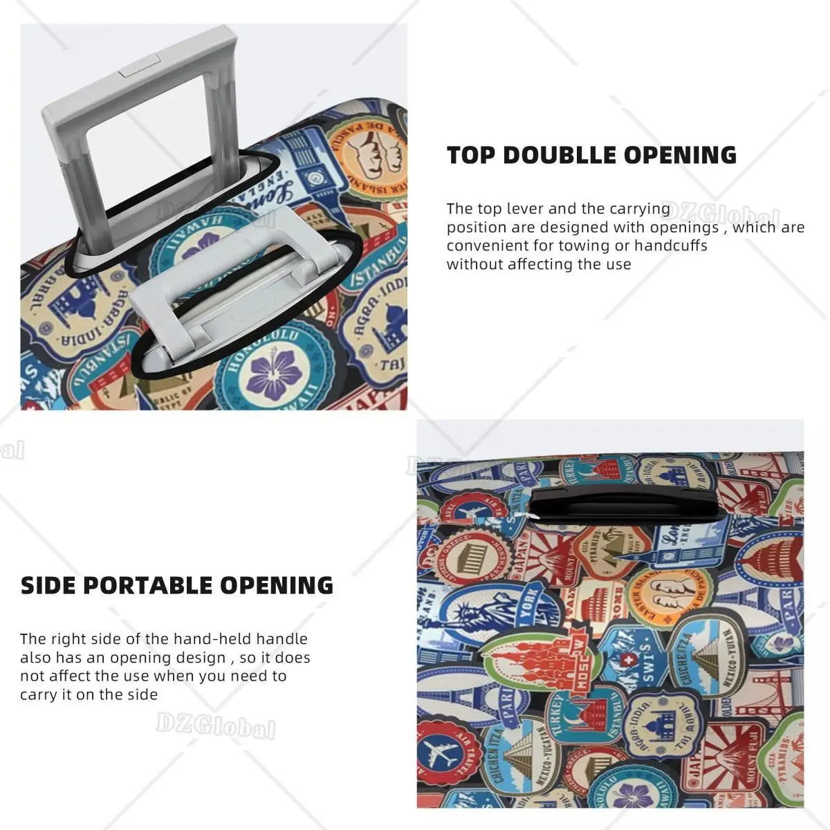 Landmark Sticker Travel Luggage Cover Suitcase Protector Fits 18-32 Inch Luggage