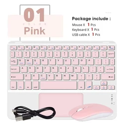 Sleek Multi - Functional Bluetooth Wireless Keyboard with Mouse - Italian (Pink - and mouse)