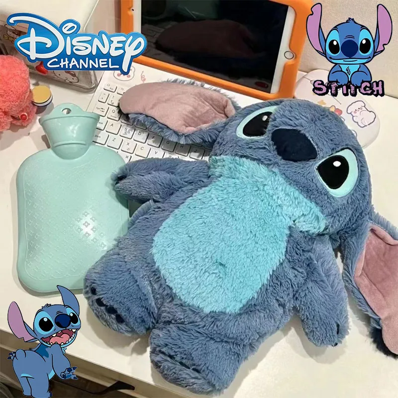 

Kawaii Stitch Angel Plush Hand Warm Bottle Hot Water Bottles Soft Winter Portable Warm Hand Bag Anime Toys Christmas Gift