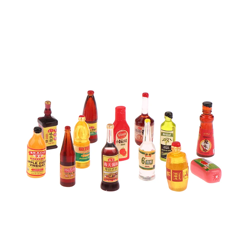 5Pcs Dollhouse Simulation Miniature Landscape Condiment Cute Miniature Dollhouse Supermarket Food Snacks Mini Cake Wine Drink 4