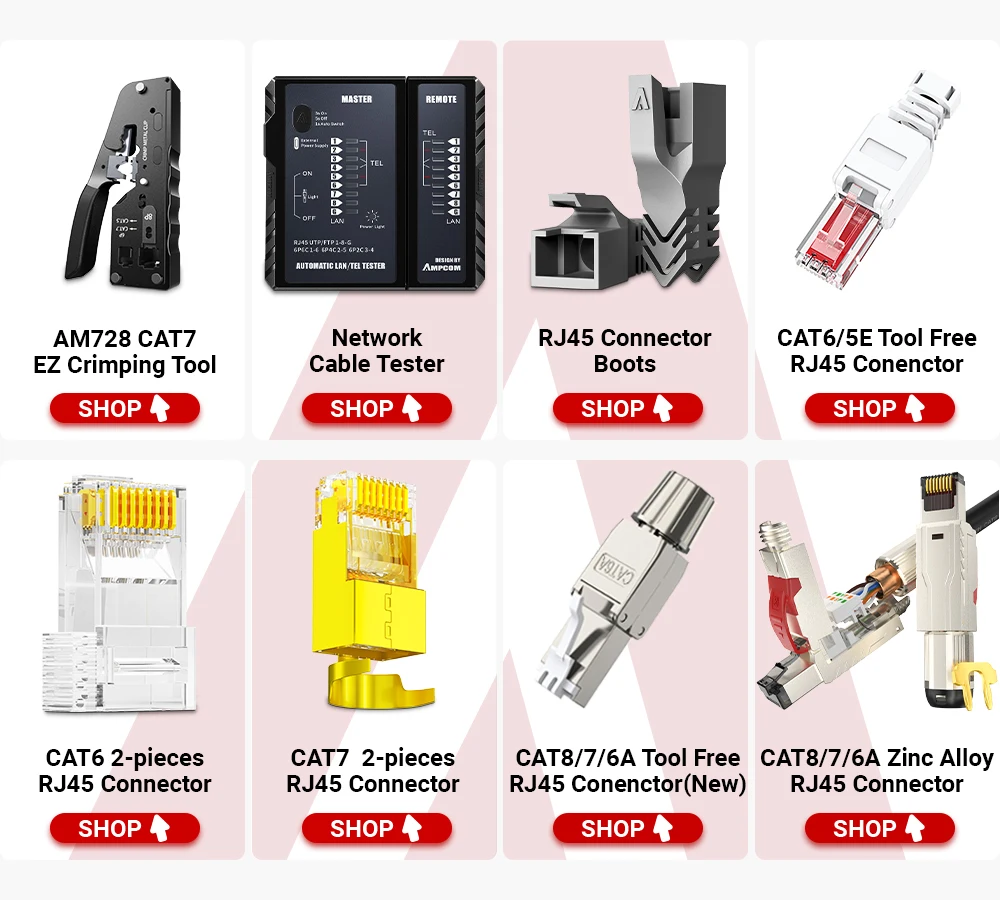 Cabo de rede ethernet ampcom botas de