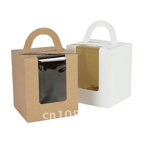 

11cm Bakery Business Packaging Paper Box DIY Clear Transparent Cupcake Box Mini Cake Package Supplies Birthday Baby Shower Deco