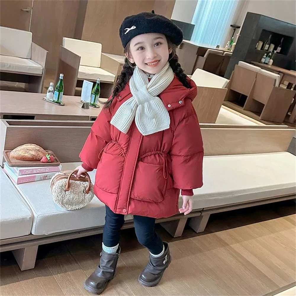 여아용 면 코트 겨울 신상 2026 아동 서양식 두꺼운 면 코트 따뜻한 여자  겨울옷 면 코트