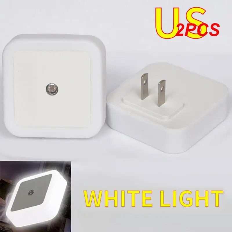 

2PCS Mini LED Night Light EU/US/UK Plug In Night Light Dusk To Dawn Sensor Wall Nights Lamp Square For Bedroom Stairs Corridor