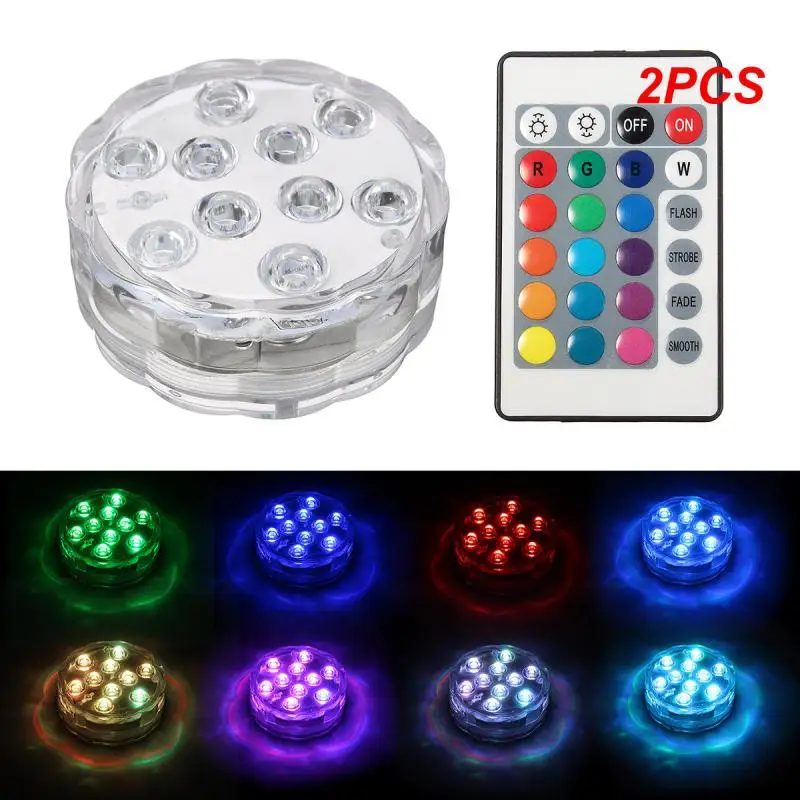 

Погружной RGB светильник Waterprooof, подводное ночное освещение для бассейна, вазы, чаши, аквариума, пруда, Свадебная вечеринка, 2 шт.