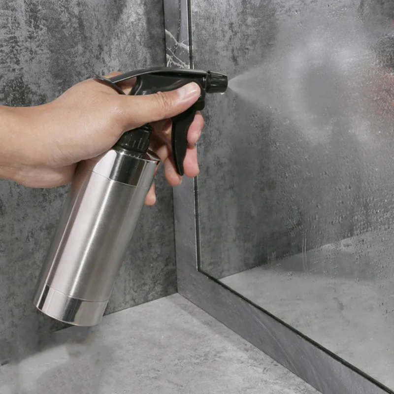 손 압력 원예 분무기, 스프링클러, 스테인레스 스틸 병, 헤어 미스트 스프레이, 깍지 꽃 식물 급수 캔, 280ml 