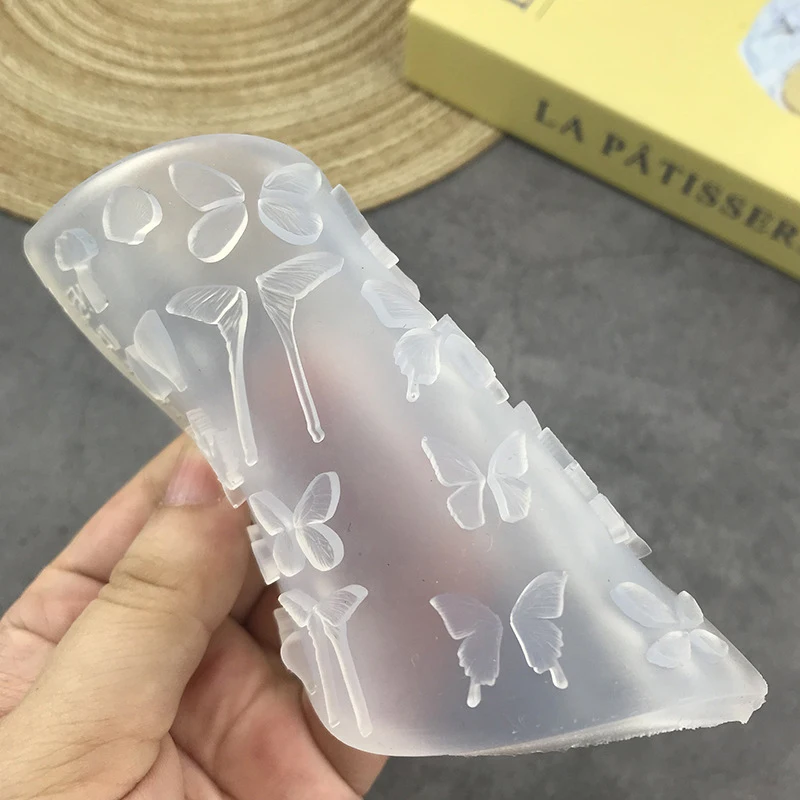 **1PC 투명 나비 3d 실리콘 몰드 네일 아트 장식 네일 DIY 디자인 실리콘 네일 아트 템플릿 네일 몰드**