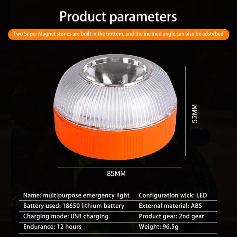Emergency Light Car Strobe Light Spain Car Emergency Light Signal V16 Homologated Dgt Approved Beacon Light USB Rechargeable Magnetic Induction Strobe