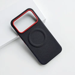 Luxury Magnetic Carbon Fiber Pattern Leather Phone Case - Anti - Fall & Wireless Charging Compatible for Redmi K100 Pro Max (Black)