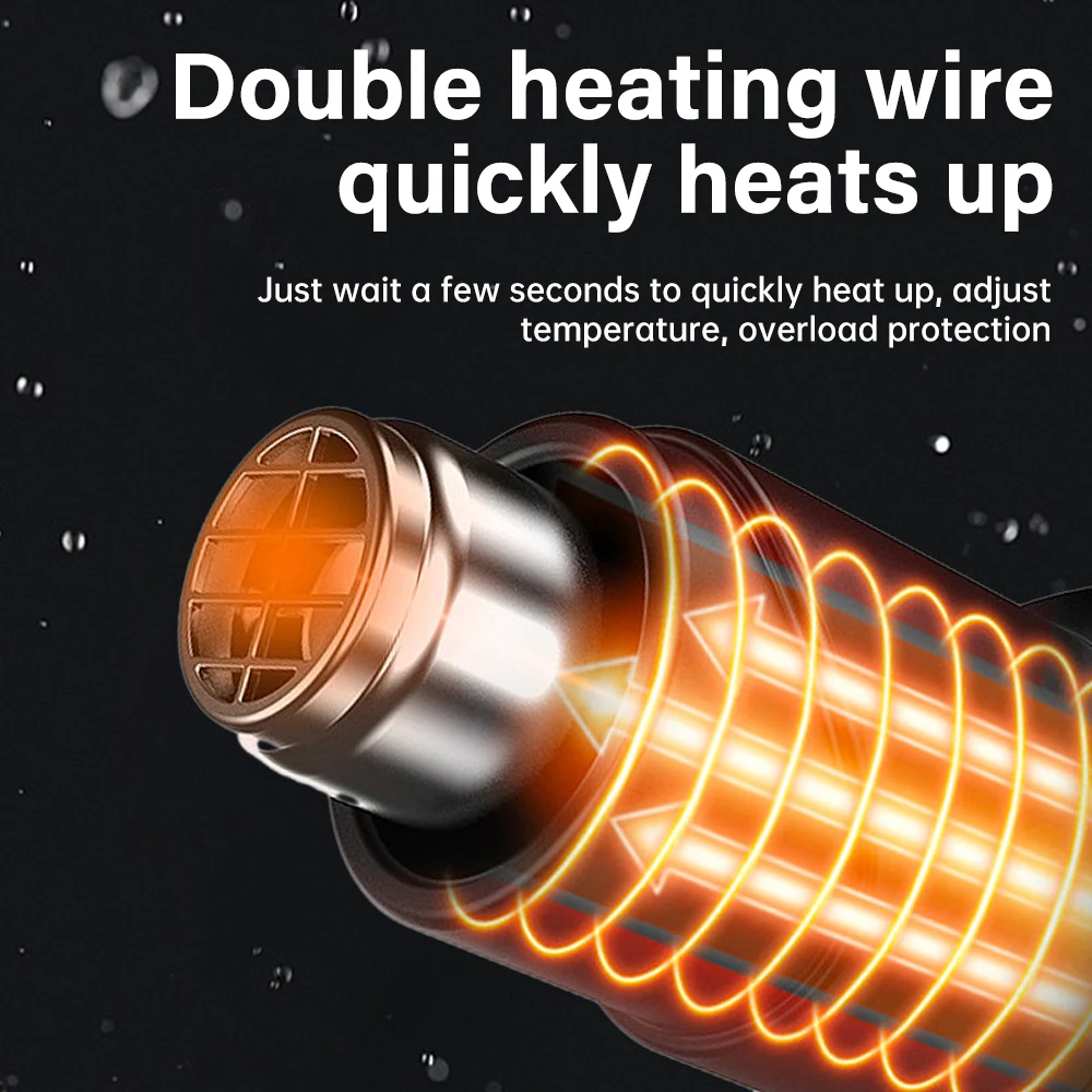 220V Hot Air Gun 2000W Stepless Temperature Adjustment Electric Hot Air Gun Heating Element Hot Film Power Tool for Automotive 3