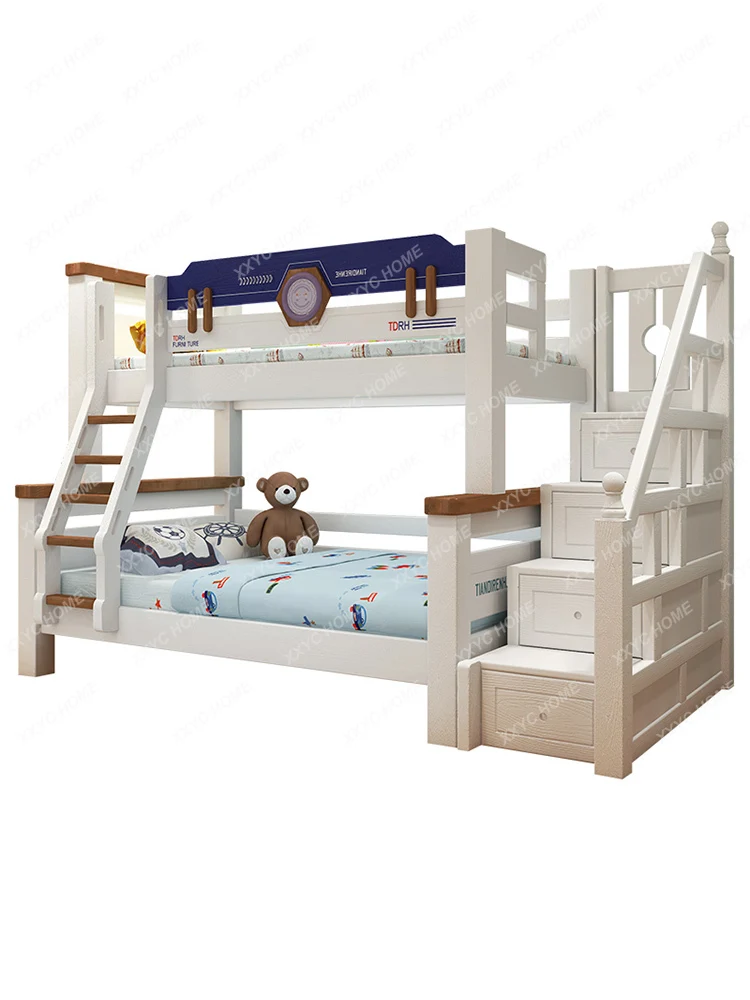 

Solid Wood Children's Bed Height-Adjustable Bed Bunk Bed Boys and Girls Bunk Bed Bunk Bed Multi-Functional Small Apartment