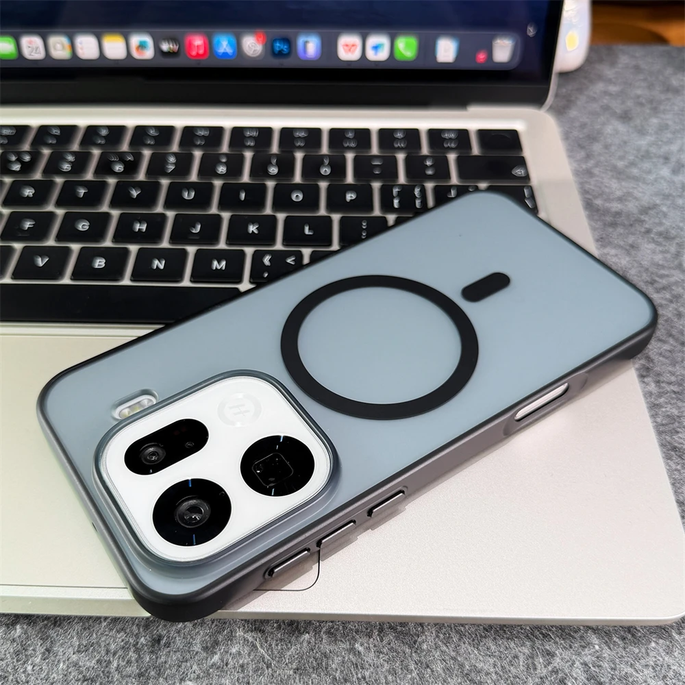 Matte Translucent Anti-Fingerprint Magnetic Wireless Charging Phone Case