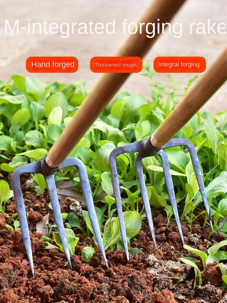 Rastrillo de jardín Rastrillo de jardín Cultivador agrícola resistente al  óxido Rastrillo Jardín de dientes afilados con 6 Dientes Sharpla Azada de