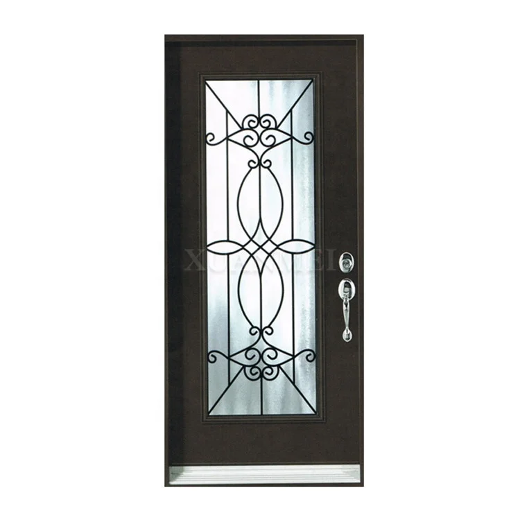 Beautiful iron grill door design main entrance wrought iron single door 5