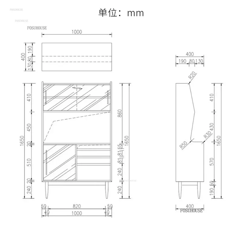 Solid Wood Nordic Sideboards Modern Home Tea and Wine Cabinets Against Wall Japanese Living Room Furniture et Sideboard