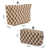 Large Checkerboard Makeup Bag Women Girls Portable Travel Essential Pouch Purse Toiletry Bag Organizer Storage Pencil Case 4