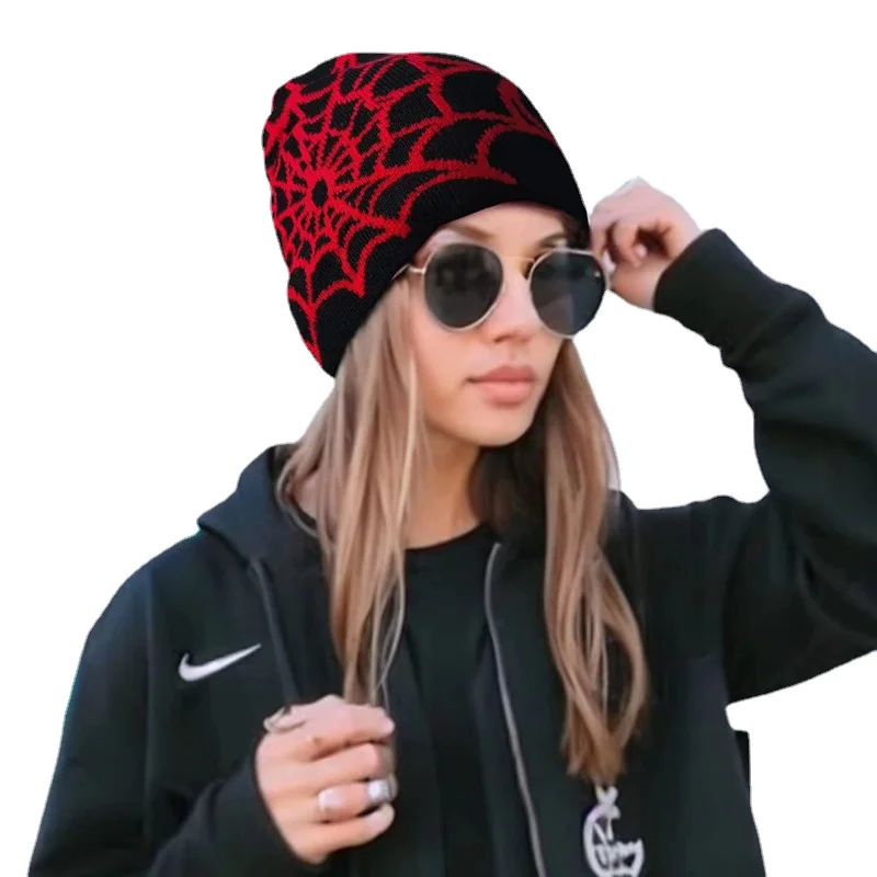 

New Gothic Netti Knitted Hat Minimalist Hip Hop Seamless Personality Trend Autumn Outdoor Cycling Warm Beanie