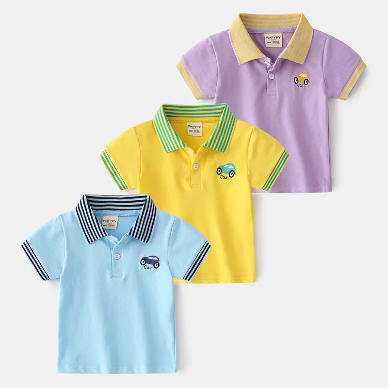 

Детская рубашка с коротким рукавом, Детская летняя одежда, детская рубашка-поло с воротником в западном стиле, оптовая продажа рубашек с коротким рукавом