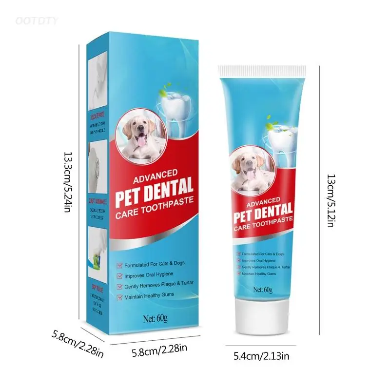 Pasta de dientes para perros, pasta dental para mascotas con sabor a menta de 2,1 oz, pequeños y grandes para cachorros, MB 6