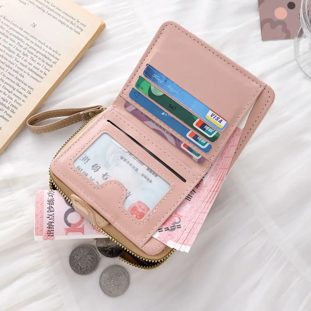 Fashion Cute Cat Short Wallet New PU Leather ID Card Holder Large Capacity Coin Purse Money Bag Lightweight Women Wallet