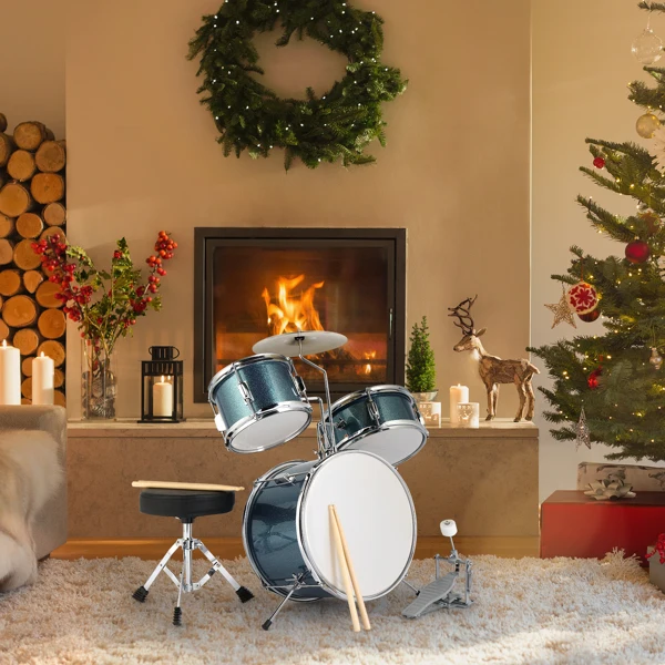 【禁售AM】14inx10in 3鼓 杨木 星点天空蓝 架子鼓 儿童-25