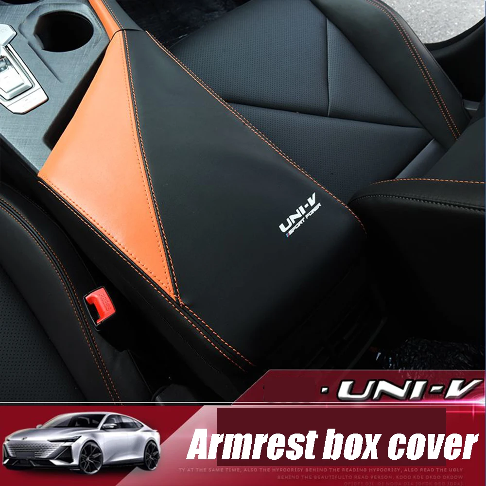For Changan UNIV UNI-V Accessories 2023-2024 Black Orange Garnish Car Central Console Armrest Cover Decor Moulding Frame Trim