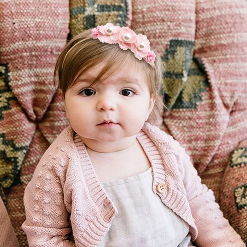 FOCUSNORM 11 Style Baby Girls Boys Princess Headbands Soft Elastic Flower Head Wraps Photo Props Hair Accessories for Infant