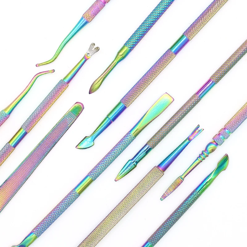 Manicure Tools Stainless Steel Dead Skin Remover Nails Cuticle Pusher Double-ended Cuticle Pusher Remover Nail Art Cleaner 1 pcs