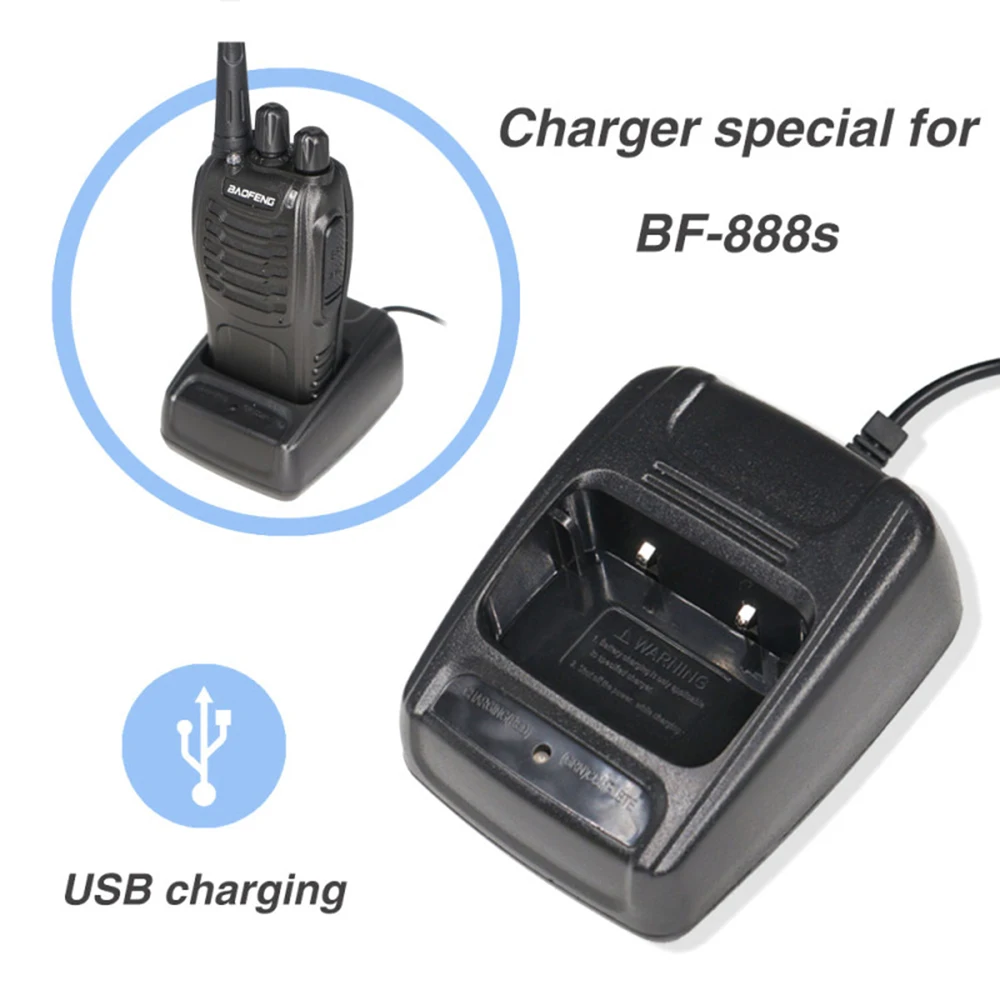 Baofeng BF-888S Walkie Talkie USB Charger Portable Li-ion Battery USB Cable Input 5V 1A For 666S 777s 888s Charging Accessories