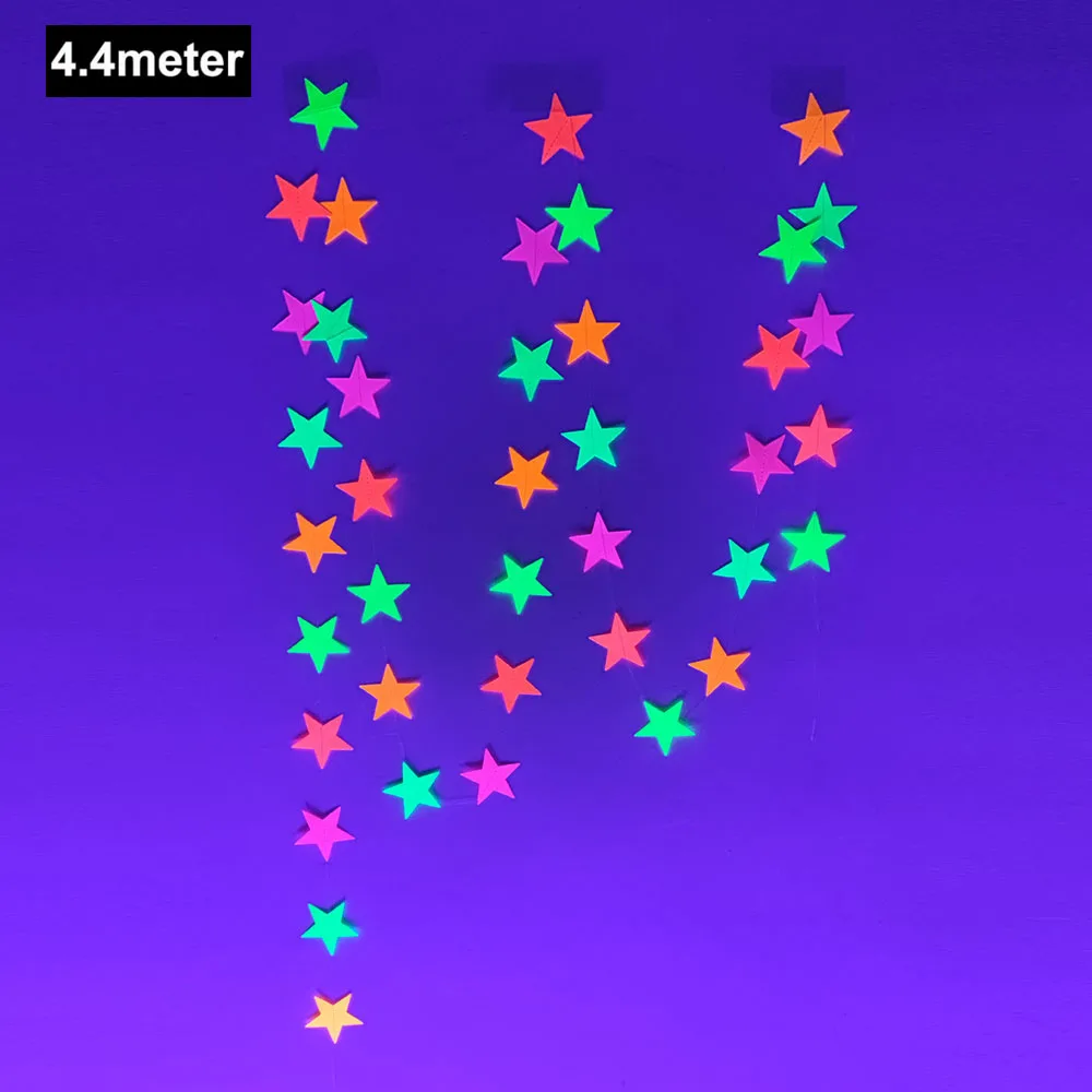 Neon Glowing Party Decor Set with UV Streamers and Fluorescent Accessories