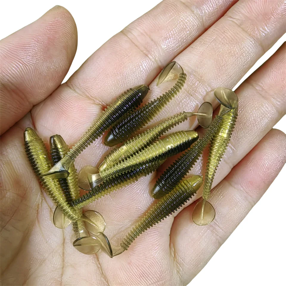 MUKUN 40PCS Mini Weiche Angeln Köder 0,37g/3,5 cm Kleine Ttail Wurm Köder Wobbler Isca Pesca Karpfen künstliche Köder Angelgerät