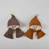 deer jonmi New Winter Toddlers Kids Knitted Warm Earflap Hats Thicken Windproof Shawl Fleece Lining Children Elf Hat