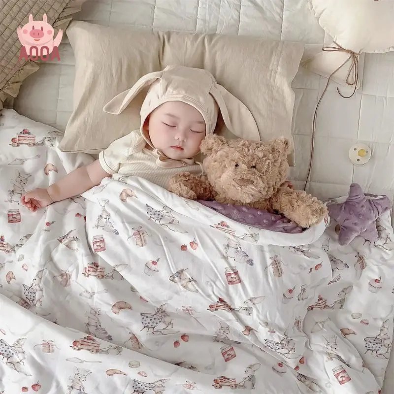 

Fluffy Appease Comforter Blanket Soft Plush Sofa Blanket Newborn Baby Quilts Cover Cartoon Cute Baby Peas Blankets For Bed