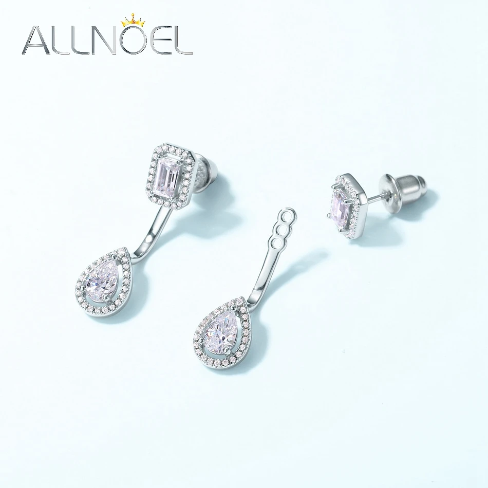 ALLNOEL Moissanit-Ohrringe, 925er Sterlingsilber, Birnenform, 4 x 6 mm, 18 Karat Weißgold plattiert, D VVS1, für Frauen, Hochzeitsgeschenk, mit GRA – Detail 4