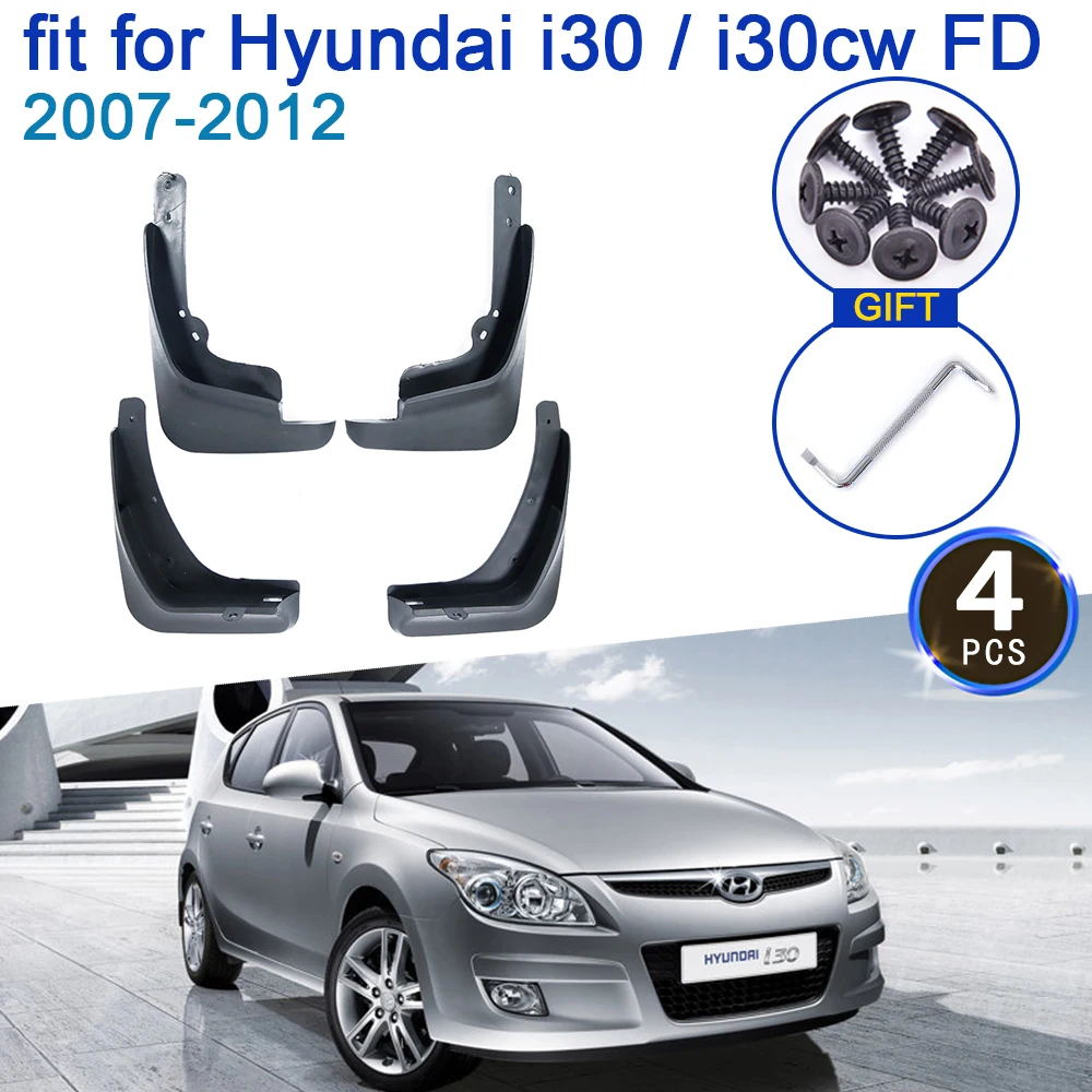 For Hyundai i30 / i30cw FD Wagon 2007-2012 1st Gen Car Mudflap 4x Mudguards Fender Styling Accessories Mud Guard Flap Protection |