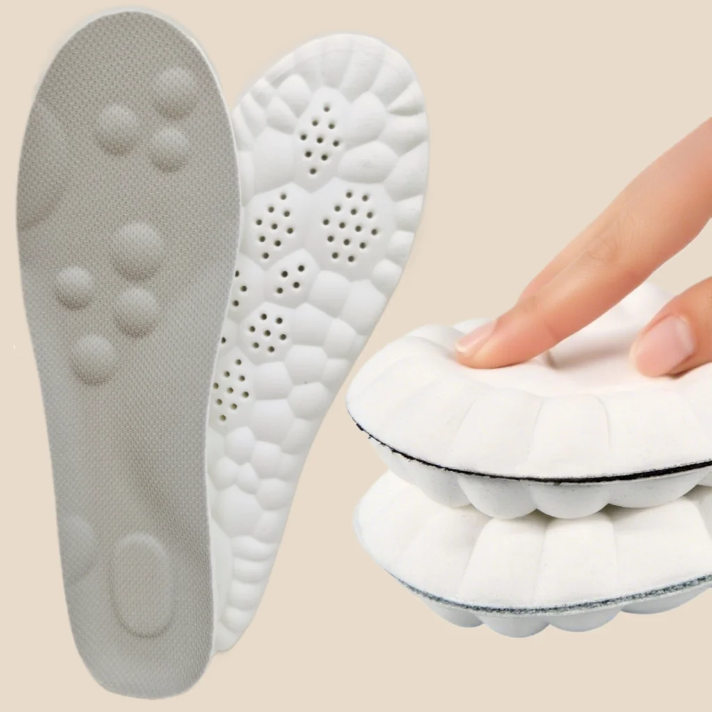 1Pair 4D Soft Shoe Insoles For Feet Plantar Fasciitis Arch Support Orthopedic Inserts Sports Shock Absorption shoe insoles