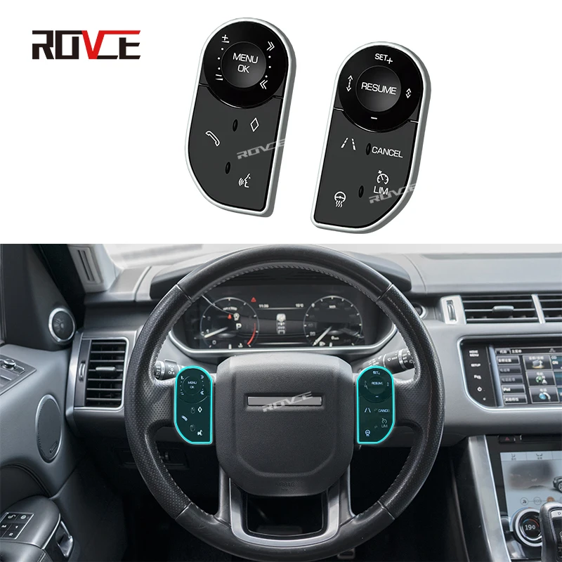 Garniture à Bouton Au Volant, Décor De Couverture à Bouton Au Volant De 10 Pièces Adapté Pour Land Rover Discovery Sport 2015-2019