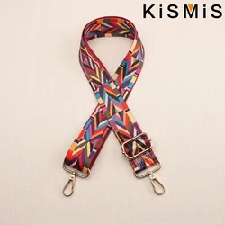 Embroidered Colorful Nylon Crossbody Strap for Women - Adjustable Fashion Shoulder Bag Accessory (Style 4 Gold)