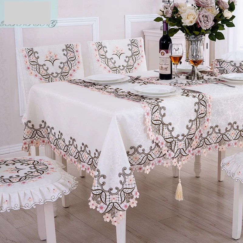 European style polyester coffee table tablecloth, dining table cloth, chair cushion, chair cover, table cloth, dustproof_voghion.com