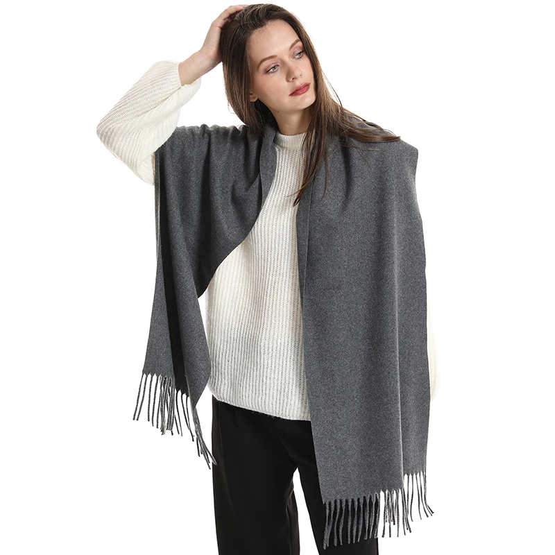 63 farben Solide Frauen Winter Schal Warme Chunky Kaschmir Schal Outdoor Luxus Quasten Pashmina Bufanda Dame Wrap Winddicht Schals – Detail 1