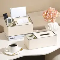 Decorative tissue box，high appearance level light luxury leather tissue box ，Multifunctional tissue box 1