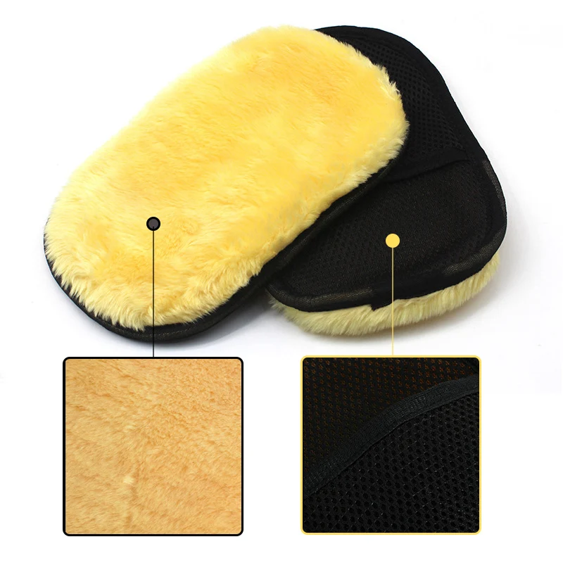 

1PC Plush Car Cleaning Gloves 23x16cm Wipe Clean Glass Metal PVC Plastics Leather Surface Auto Essential Gadget