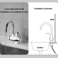 Robinet chauffe-eau électrique instantané en acier inoxydable, 360 W, 3000 V, 220 degrés, chauffage à froid, pour la cuisine 4