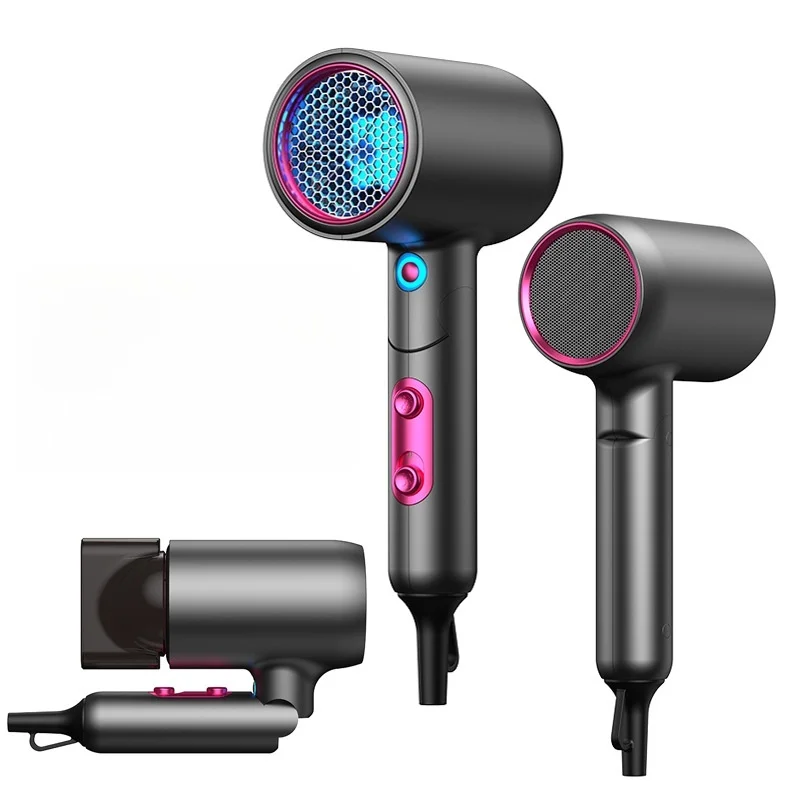 신세대 접이식 헤어 드라이어, 고출력 빠른 건조 블루 라이트 음이온 휴대용 헤어 드라이어, EU/US 플러그